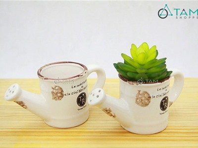 Bình tưới cây bằng gốm mini Vintage Số 03-M1